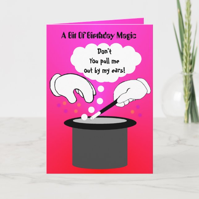 Birthday magic trick card (Front)