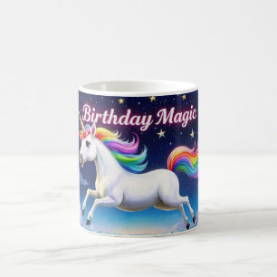 Birthday Magic Whimsical unicorn tea mug cup