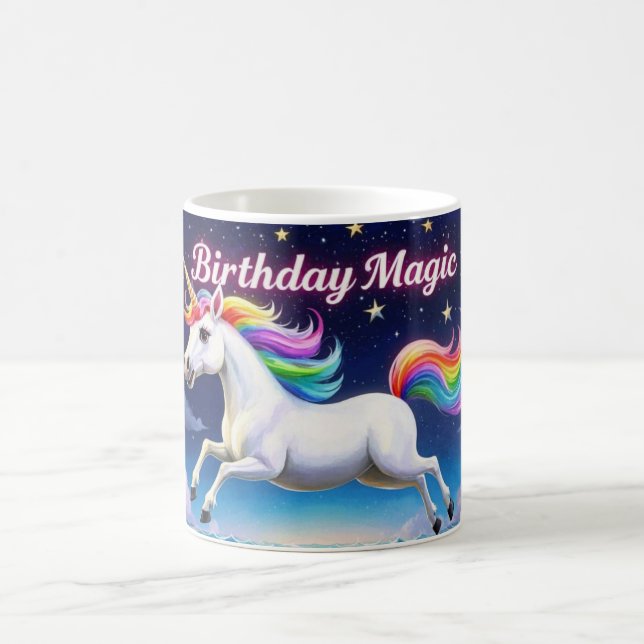 Birthday Magic Whimsical unicorn tea mug cup (Center)