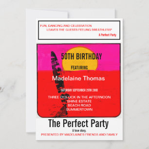 Birthday Male Female 50TH Summer Beach Retro  Invitation