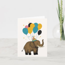 Birthday Mammoth Greeting Card – Fun and Whimsical