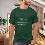 Birthday man myth legend name fun green T-Shirt<br><div class="desc">For a green coloured t-shirt. Personalise and add your own photo of the birthday boy/man.  Personalise and add a name,  age 40 and a text.  Text: The Man,  The Myth,  The Legend. White text.</div>