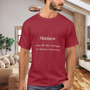 Birthday man myth legend name fun red T-Shirt