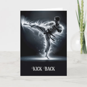 Birthday Martial Art With Neon Energy Light Trails Card