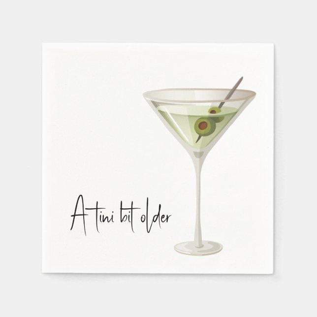 Birthday Martini On White Napkin (Front)
