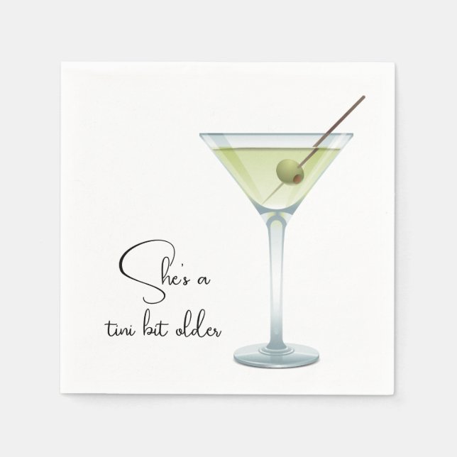 Birthday Martini On White Napkin (Front)