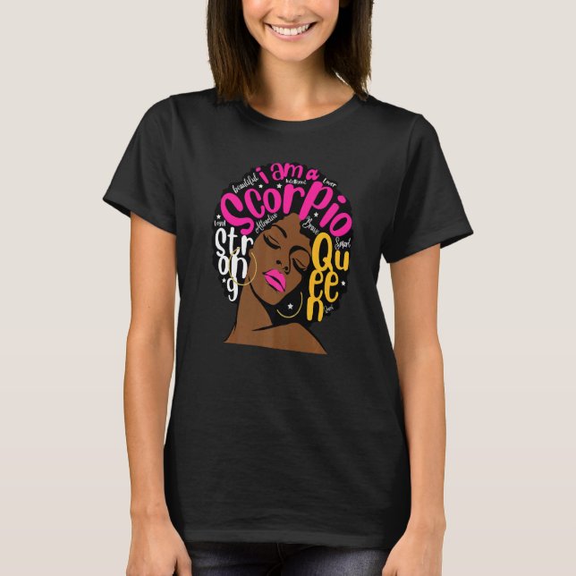Birthday Melanin Bubble Gum Hot Pink Lips Scorpio  T-Shirt (Front)