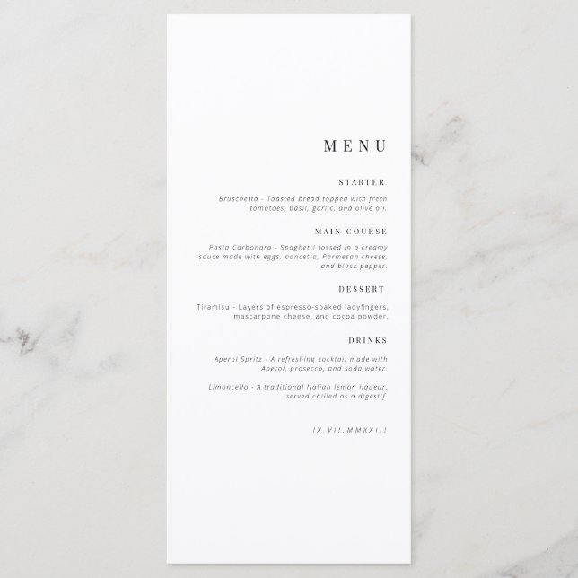 Birthday Menu | Celebration menu |  (Front)