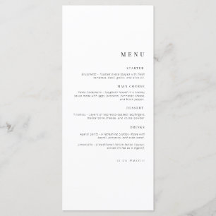 Birthday Menu Celebration menu