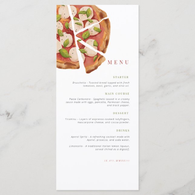 Birthday Menu | Celebration menu | Pizza party (Front)
