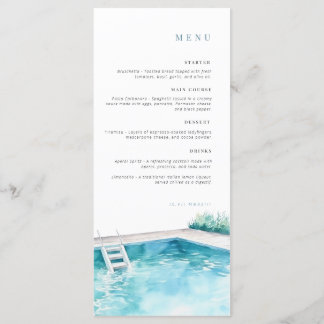 Birthday Menu | Celebration menu | Pool Party