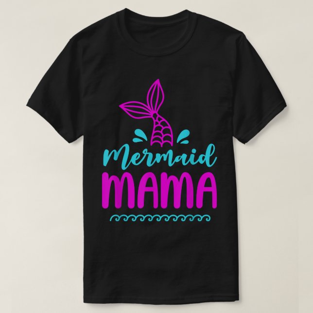 Birthday Mermaid Mama Matching Family for Mum Beac T-Shirt (Design Front)