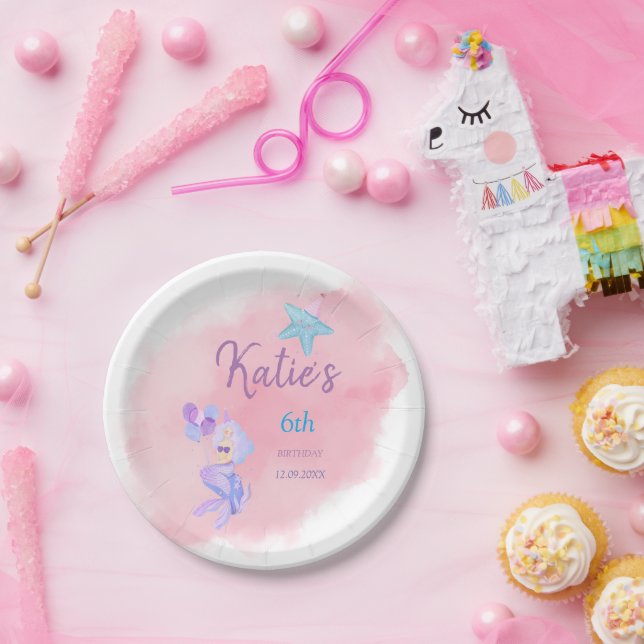 Birthday Mermaid Paper Plate (Party)