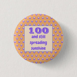 Birthday Milestone Blue Polka Dots Celebration 3 Cm Round Badge