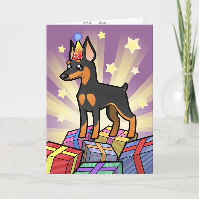Birthday Miniature Pinscher / Manchester Terrier Card (Front)