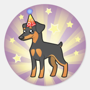 Birthday Miniature Pinscher / Manchester Terrier Classic Round Sticker