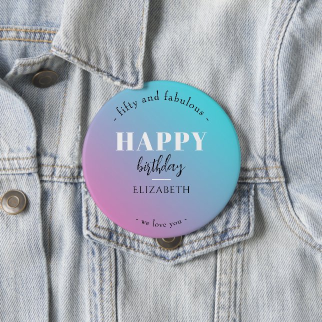 Birthday Minimalist design in pastel colours 10 Cm Round Badge (In Situ)