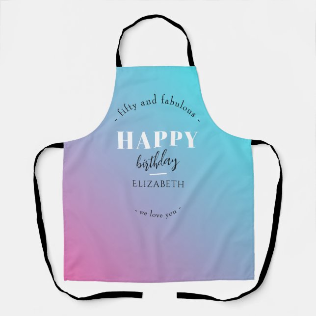 Birthday Minimalist design in pastel colours Apron (Front)