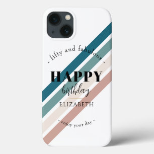 Birthday Minimalist design in pastel colours iPhone 13 Case