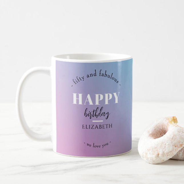 Birthday Minimalist design in pastel colours Coffee Mug (With Donut)