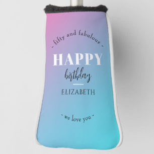 Birthday Minimalist design in pastel colours Golf Head Cover