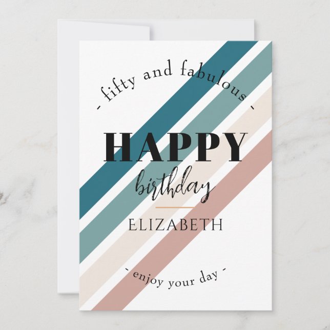 Birthday Minimalist design in pastel colours Holiday Card (Front)