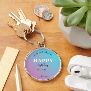Birthday Minimalist design in pastel colours Key Ring