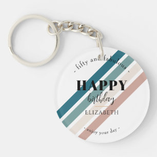Birthday Minimalist design in pastel colours Key Ring