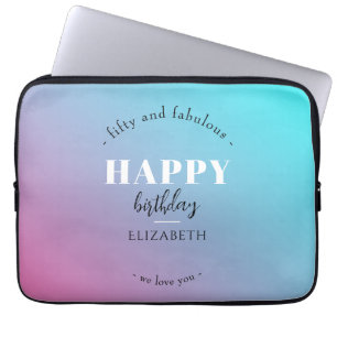 Birthday Minimalist design in pastel colours Laptop Sleeve