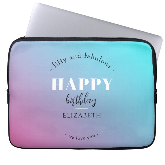 Birthday Minimalist design in pastel colours Laptop Sleeve (Front)