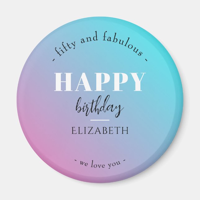 Birthday Minimalist design in pastel colours Magnet (Front)