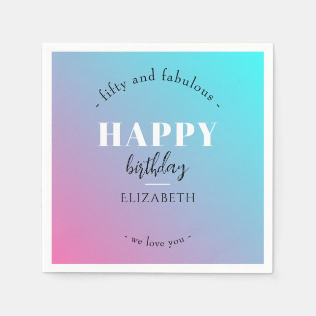 Birthday Minimalist design in pastel colours Napkin (Front)