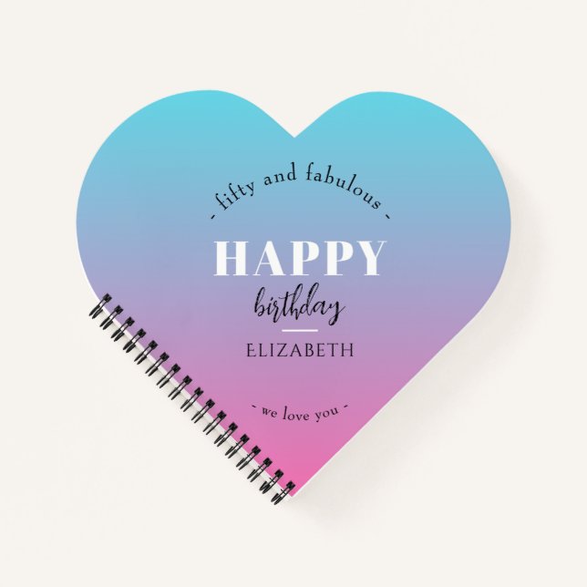 Birthday Minimalist design in pastel colours Notebook (Front)