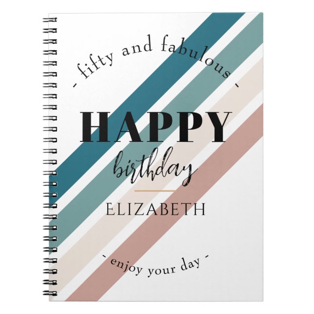 Birthday Minimalist design in pastel colours Notebook (Front)
