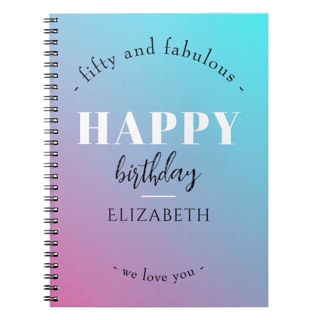 Birthday Minimalist design in pastel colours Notebook (Front)
