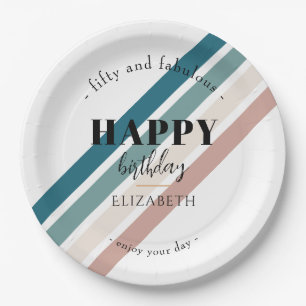 Birthday Minimalist design in pastel colours Paper Plate