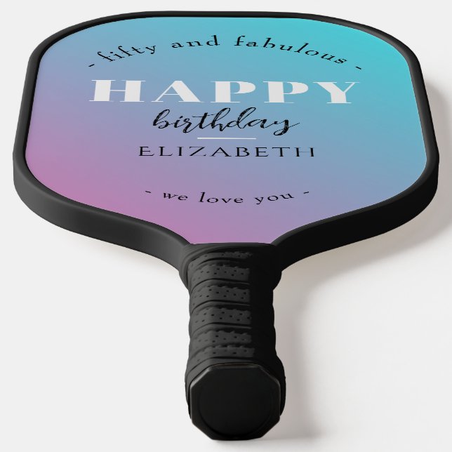 Birthday Minimalist design in pastel colours Pickleball Paddle (Laydown)