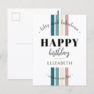 Birthday Minimalist design in pastel colours Postcard