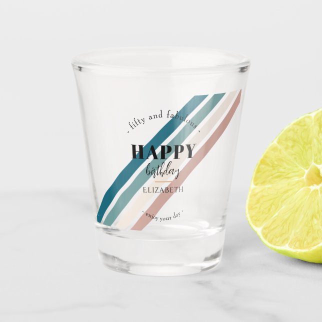 Birthday Minimalist design in pastel colours Shot Glass (Front)