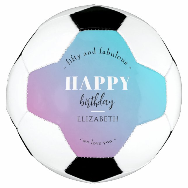 Birthday Minimalist design in pastel colours Soccer Ball (Front)