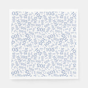 Birthday Modern 105 Number Pattern Blue/White Napkin