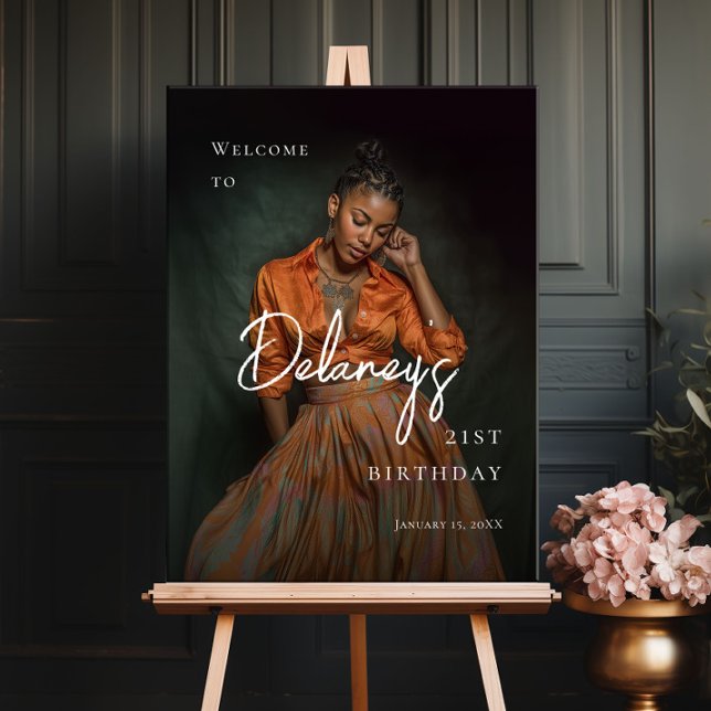 Birthday modern photo welcome poster (Creator Uploaded)