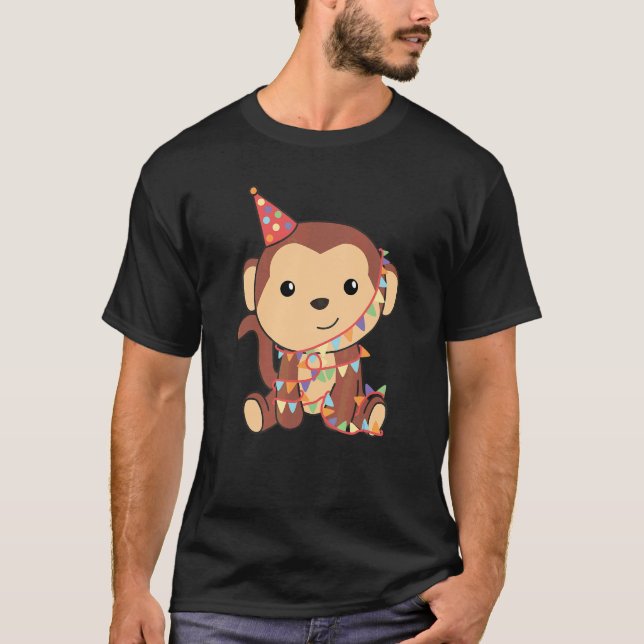 Birthday Monkey For Kids A Birthday Monkey T-Shirt (Front)