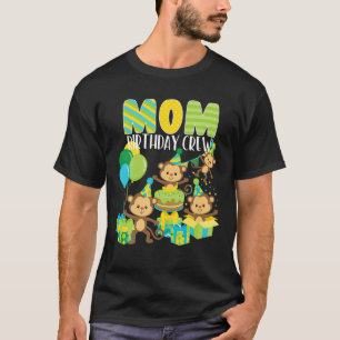 Birthday Monkey Mum Birthday Crew Bday Party Famil T-Shirt