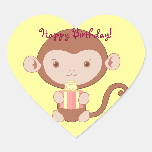 Birthday Monkey Stickers (Front)