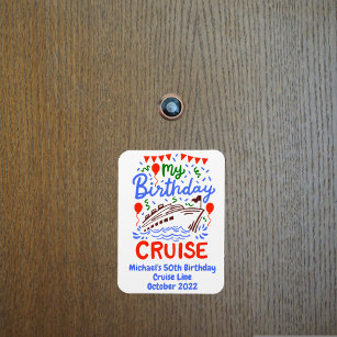 Birthday Monogram Cruising Cruise Cabin Door  Magnet