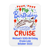 Birthday Monogram Cruising Cruise Cabin Door  Magnet (Vertical)