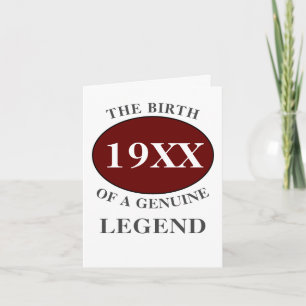 Birthday Monogram Initial Name Year Legend Humour Card