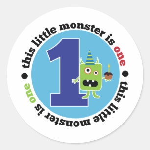 Birthday Monster 1 T-shirt Classic Round Sticker