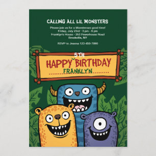 Birthday Monsters Invitation